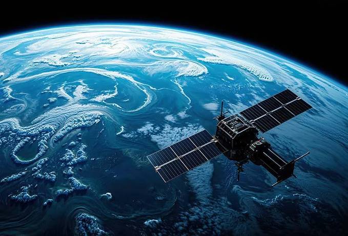 Symbolfoto: Satellit umkreist Erde