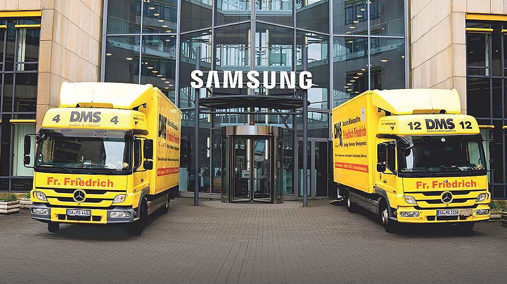 LKW vor Samsung-Zentrale
